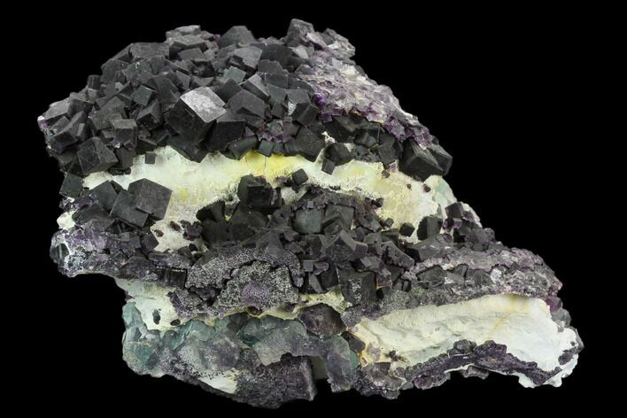 Dark Purple Cubic Fluorite Crystal Plate - China #128586